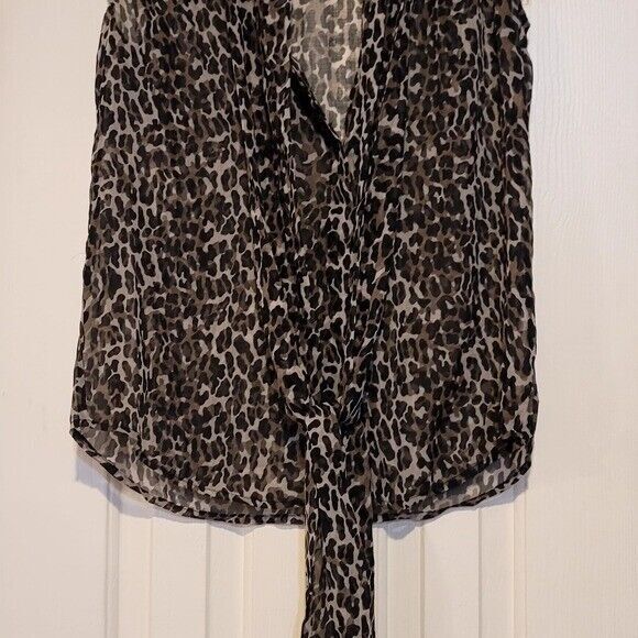 French Connection Animal Print Short Sleeve Blouse Size 4 - Picture 4 of 8